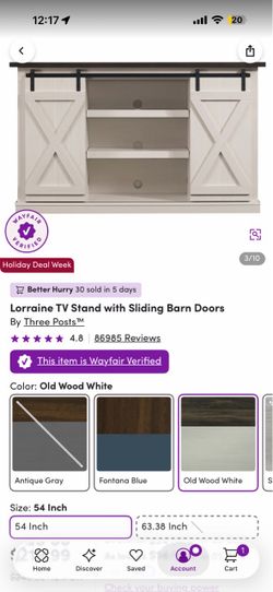 Lorraine 54" TV Stand with Sliding Barn Doors