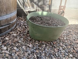 Large Green Galvanized Steel Tub Planter