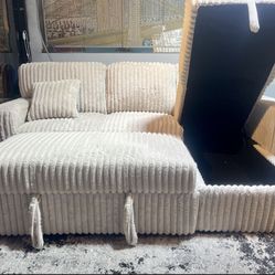 🔥 CORDUROY SLEEPER SECTIONAL – LOADED WITH FEATURES! 🔥