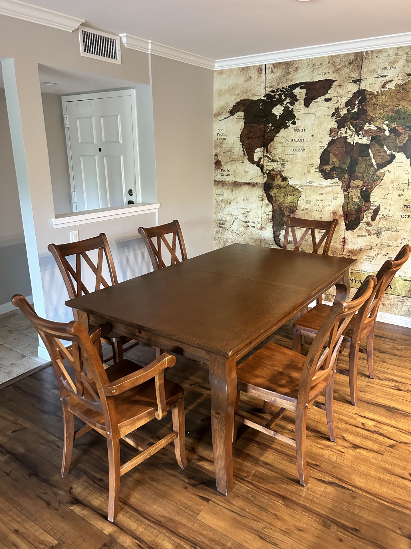 Brown Wood Dining Room Table With Chairs