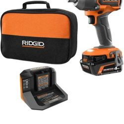 Ridgid 18V Brushless Cordless 1/2 in. Impact Wrench Kit with 4.0 Ah Battery and Charger (R86012K)