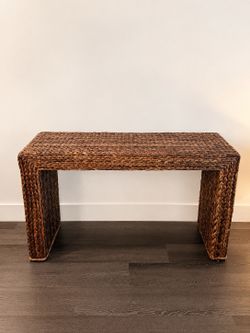 Woven Rattan Waterfall Console Table / Entryway Table