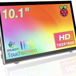 Raspberry Pi Touchscreen Monitor, 10.1" HDMI Small Monitor 1024x600 IPS Screen, Dual Speakers Bulit in, LCD Display Monitor for Raspberry Pi 400/4/3/2