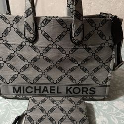 Michael Kors Tote And Matching Wallet 