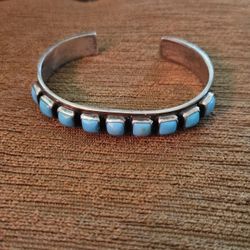 Vintage D. Cadman Sterling silver turquoise bracelet(156)48