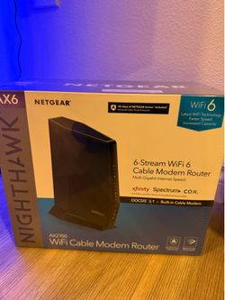 NETGEAR Nighthawk Modem Router Combo (CAX30) DOCSIS 3.1 Cable Modem and WiFi 6 Router - AX2700 2.7 Gbps - Compatible with Xfinity, Spectrum, Cox, and 