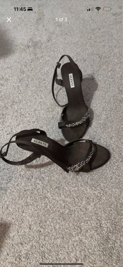 Alfani Dark Brown High-Heeled Sandals with Rhinestone Straps