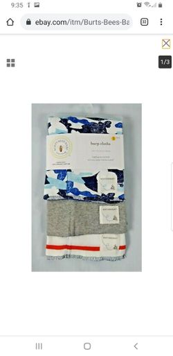 Baby Infant Burp Cloth 3 Pack Blue Red Grey Camo Soft Organic Cotton