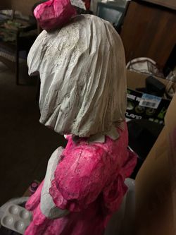 Cute ceramic little girl yard deco