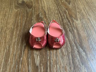 American Girl 2024 Pink Sparkle Stardust Holiday Collector Shoes (with Swarovski Crystals)