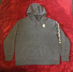 Carhartt Womens X Large 16/18 Relaxed Fit Gray Pullover Hoodie With Front Pocket