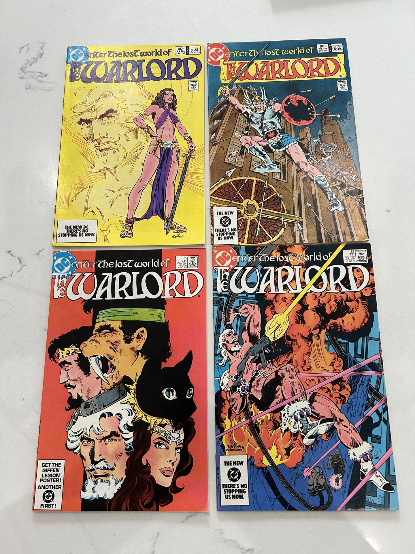The Warlord 74,75,76 and 82 Comic Book Lot