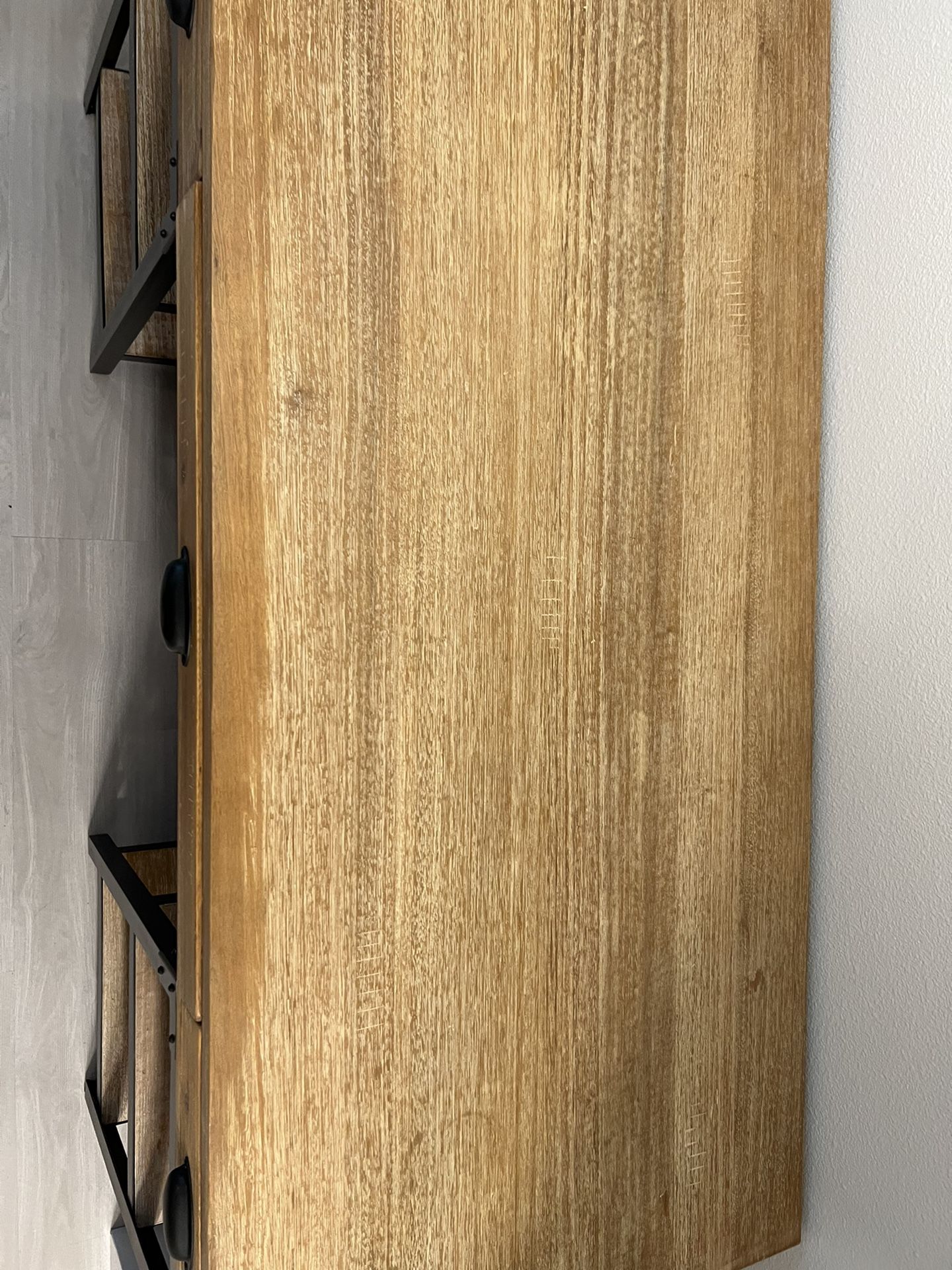 Wood and Metal Teagan Desk with Shelves