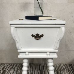 Stunning Vintage Freshly Painted And Distressed Table With Storage..,
