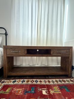 Rustic Wood Console Table with 2 Drawers – 64”