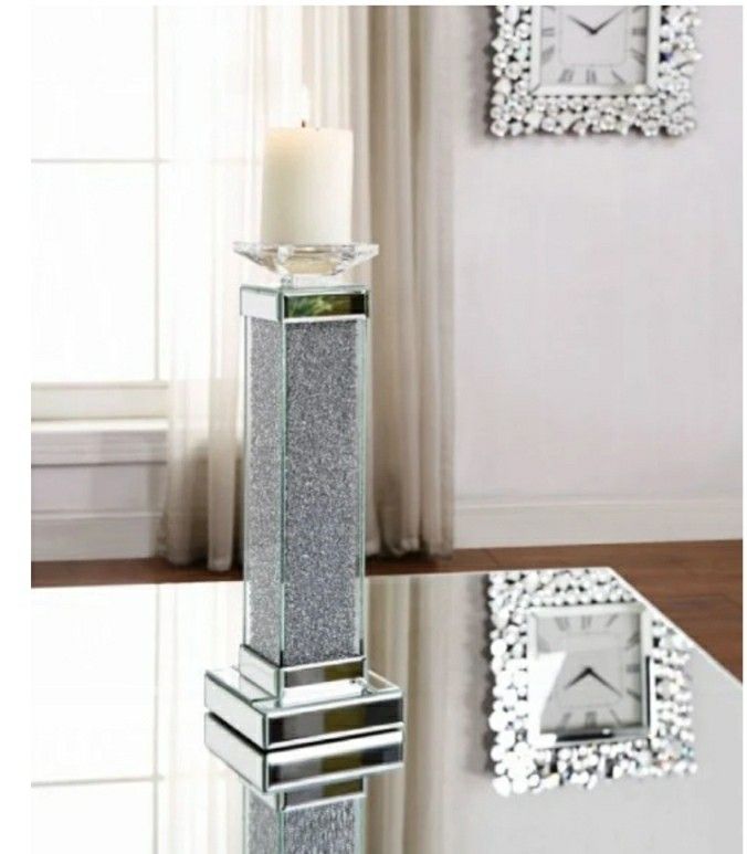 Brand new modern design glass mirrored candleholder