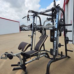 Marcy  MD-9010G  Smith Machine  Home Gym  w/  Weights  READ BELOW.  DR0P0FF AVAIL. FIRM PRICE