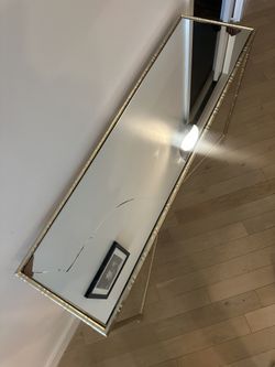 Gold Entryway Table With Mirror Top 