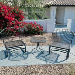 Wrought Iron Rockers With Table