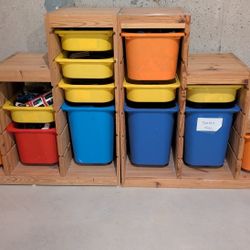 Wooden Toy Organizer & Bins