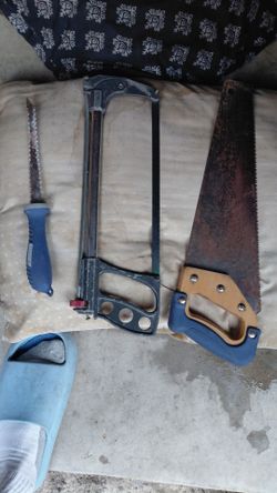Hand Saw, Hacksaw Frame, and Jab Saw Set