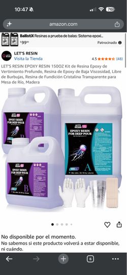 LET'S RESIN EPOXY RESIN 150OZ Deep Pour Epoxy Resin Kit, Low Viscosity Epoxy Resin, Bubble-Free, Crystal Clear Casting Resin for River Tables, Wood