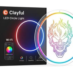 Flaming Skull LED Neon Sign - Acrylic Engraved RGB Neon Sign with Multiple Lighting Modes, Music Sync, Bluetooth & Wired Control - Gaming Room, Bar, P