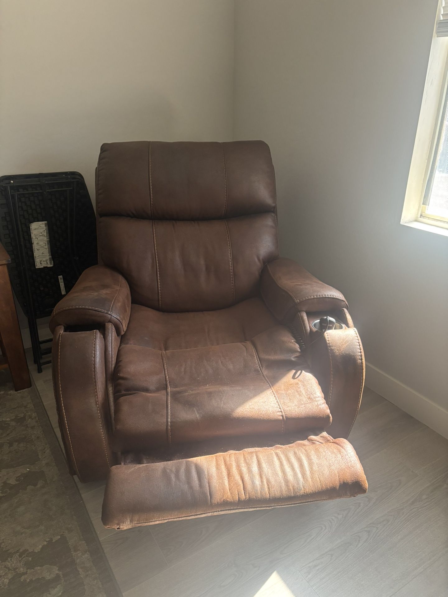 Brown recliner chair
