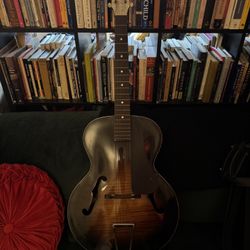 Vintage Rare Orpheum No. 1 Guitar With Mother Of Pearl Headstock