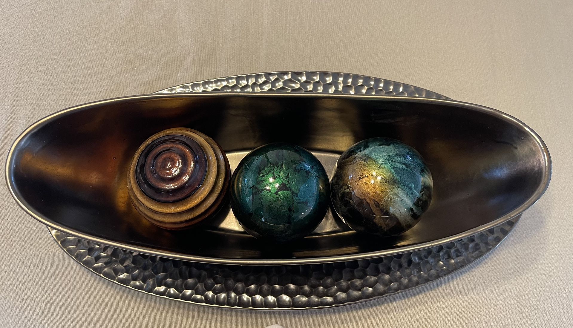 Decorative dish with Pier One accessories