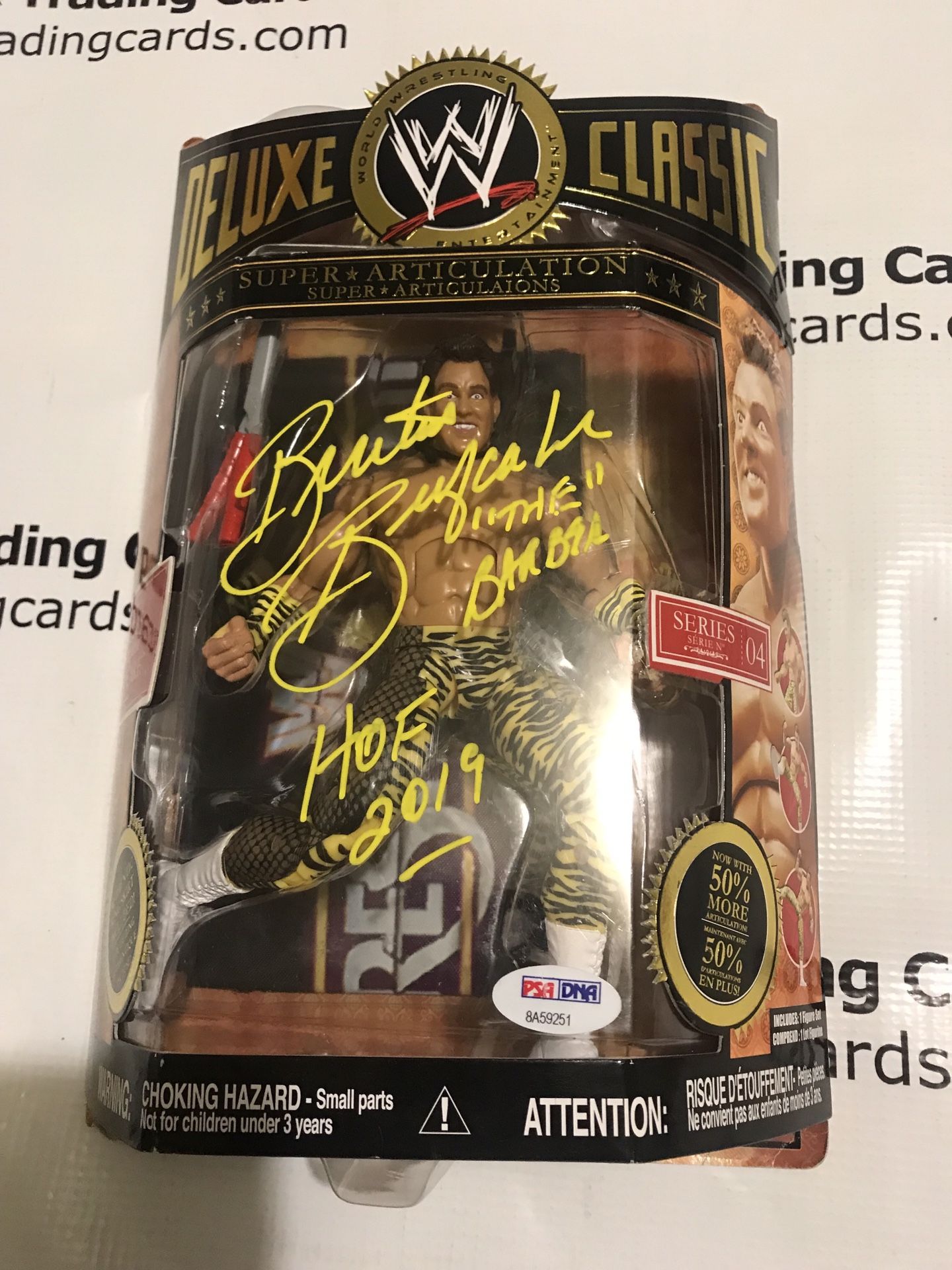 PSA/DNA Authentic Brutus Beefcake Signed WWF Classic Action Figure w/ HOF Inscription