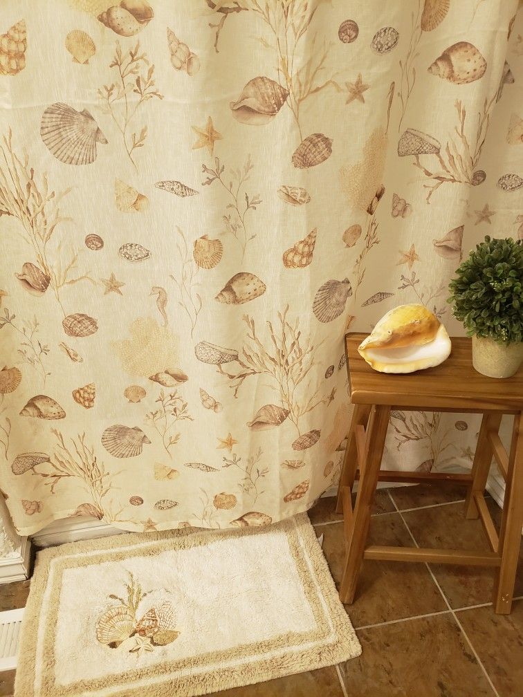 4 Pcs. Seashell Bathroom Set