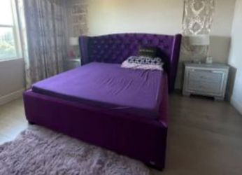 Luxury King Bedding set with two nightstands