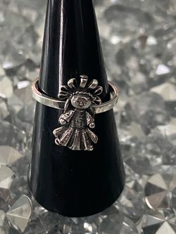 Silver 925 Mexican Lele Doll Ring - Cute Vintage Style, Gabriela Sánchez design