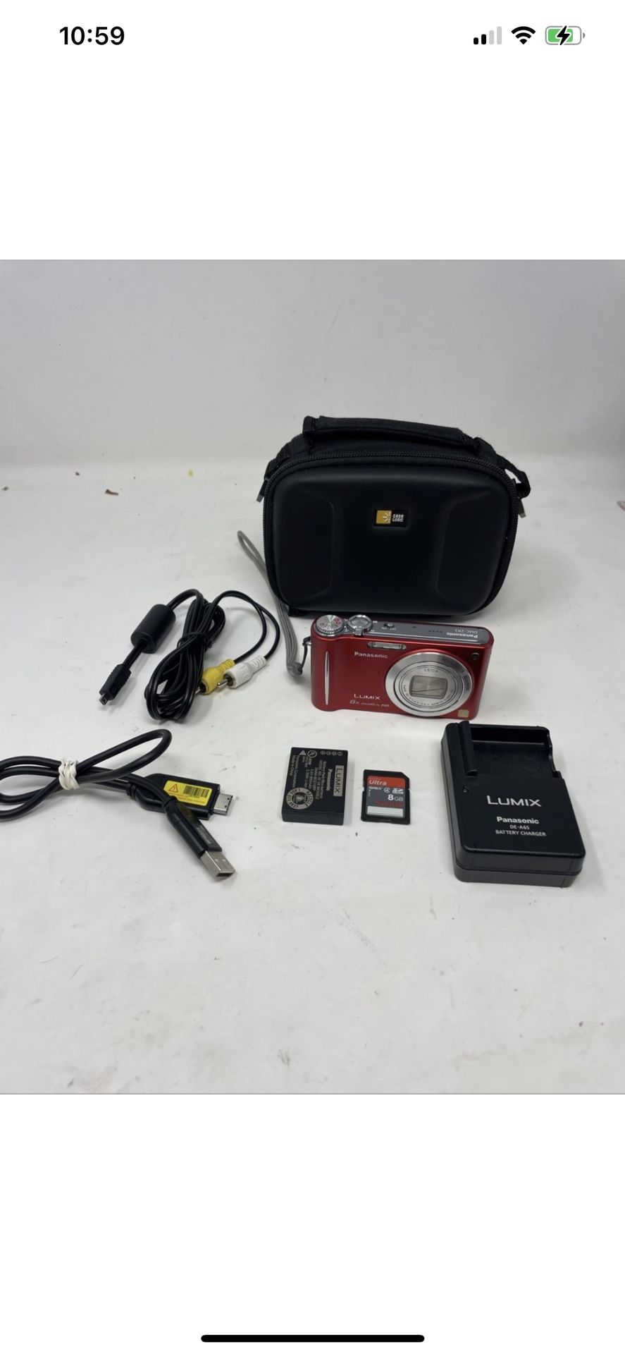 Panasonic Red Lumix DMC-ZR3 14.1 MP Leica Lens Digital Camera WORKS W/ Extras