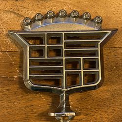 Cadillac 1(contact info removed) Chrome Skeleton Hood Ornament Emblem Badge Coffin Base