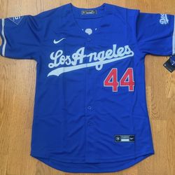 Pages Road Blue G Patch Dodgers Jersey