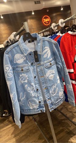 OVO NBA Team Icons Denim Jacket Washed Indigo All Sizes Deadstock