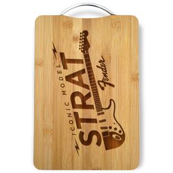 Strat Fender Personalized Engraved Cutting Board