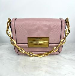 Jimmy Cho diamond crossbody pink leather shoulder bag —excellent