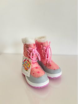 Kids size 7 Girls Insulated Fur Winter Warm Snow Boots Toddler/Little Kid