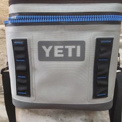 Yeti Hopper Flip 12 Soft Cooler Bag Fog Gray/ Tahoe Blue- Rare/Retired color Combo