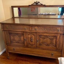 Beautiful Antique Sideboard - MINT - Buffet Cabinet W/ Mirror