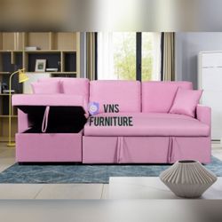 Beautiful Pink colour Pull out sofa bed sleeper sofa 