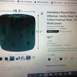 Green Tufted Ottoman