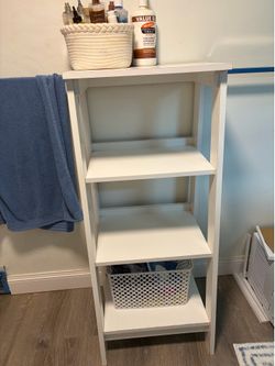 White bathroom stand