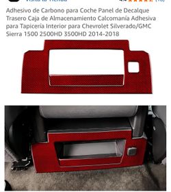 Adhesivo de Carbono para Coche Panel de Decalque Trasero Caja de Almacenamiento Calcomanía Adhesiva para Tapicería Interior para Chevrolet Silverado/G