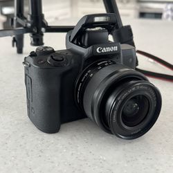 Canon EOS M50 Mark II Mirrorless Camera (Adjustable Touchscreen) 15-45mm Lens (Black) -