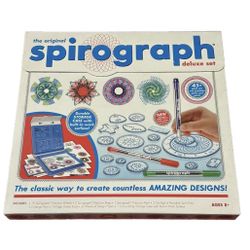 Spirograph Design Tin Set Original Super Deluxe Toy Kids Art Case Travel BEST