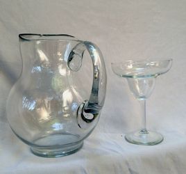 6 glasses W/ pitcher- Margarita barware set